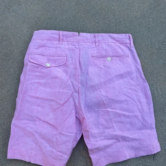 Polo Ralph Lauren Pink Shorts 100% Linen Men Size 30 - Picture 3 of 5